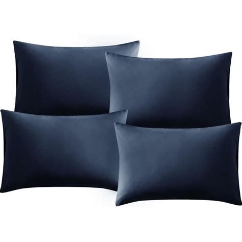 Taie Oreiller 40X70 Cm Blau Marine Lot De 4 Taies D Oreiller