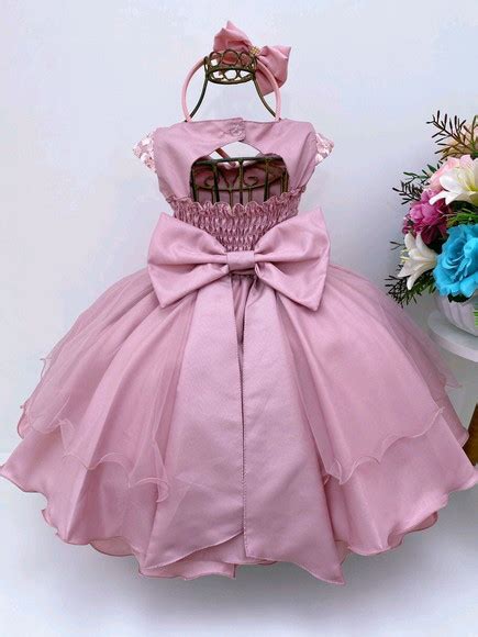 Vestido De Festa Infantil Longo Rose Nude Daminha Noivinha Elo