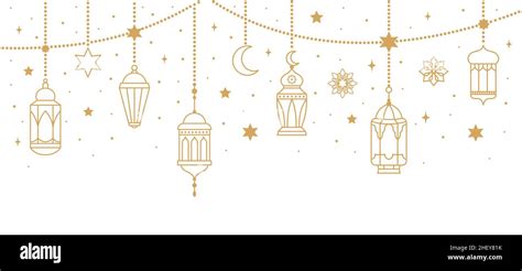 Arabic Traditional Ramadan Kareem Eastern Lanterns Garland Muslim