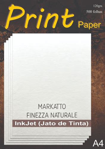 Papel Markatto Finezza Naturale 120g A4 Pacote C 500 Folhas