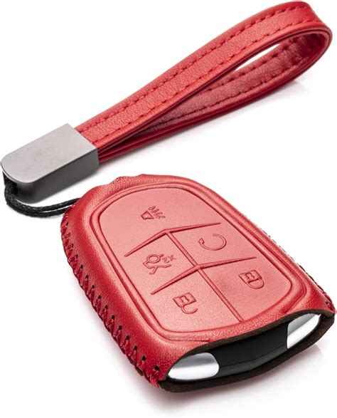 Vitodeco Genuine Leather Smart Key Fob Case Compatible For Cadillac Xt