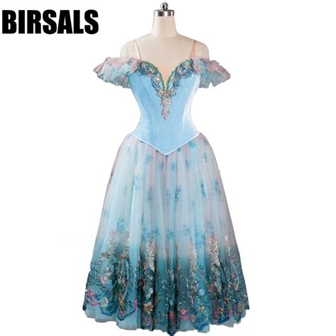 Blue Velvet Lyrical Professional Adult Ballet Dress Long Skirts Women Performance Clssical Stage