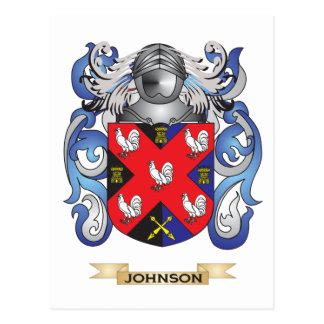 Johnson Family Crest Postcards, Johnson Family Crest Post Cards