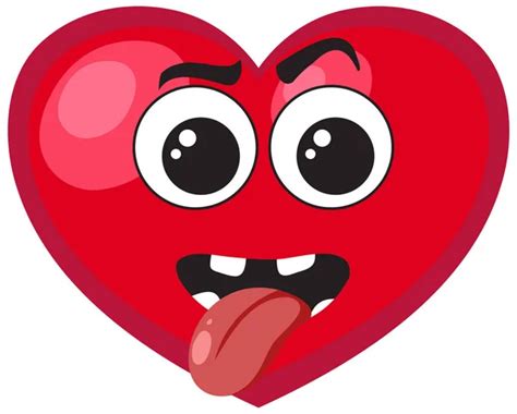 Goofy Heart Emoticon White Background Illustration Stock Vector By