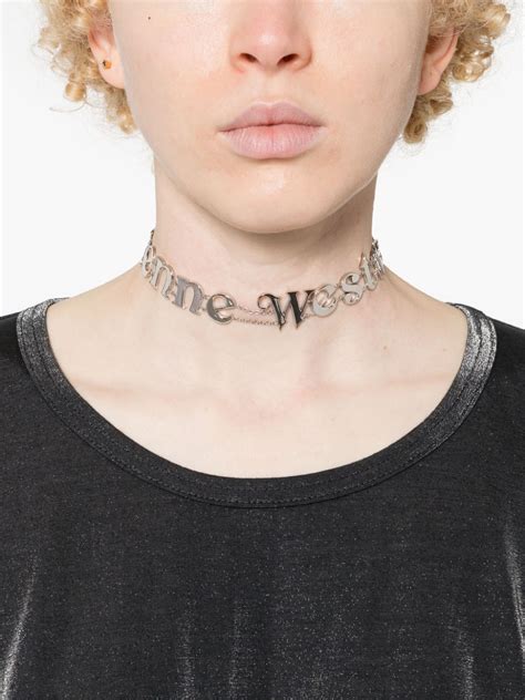 Vivienne Westwood Raimunda Logo Lettering Choker Necklace Farfetch