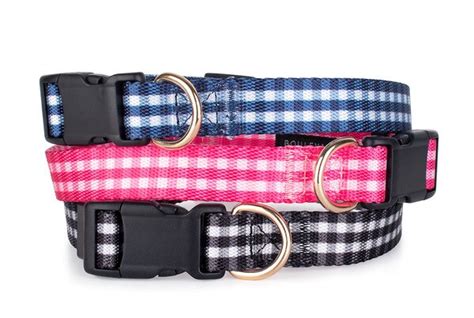 Gingham Dog Collar