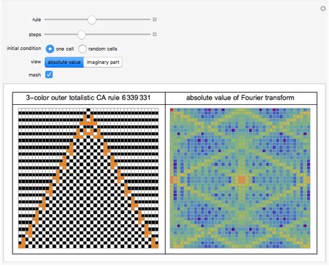 Fourier View Of An Outer Totalistic Three Color Cellular Automaton