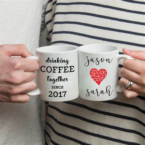 Personalized Drinking Coffee Together Couples Coffee Mug Printed