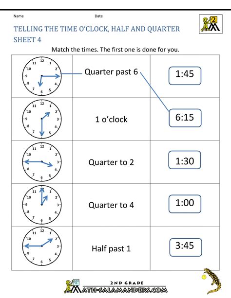 Time Worksheets Quarter Past And Quarter To