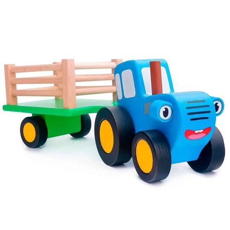 Игрушка деревянная Синий Трактор, Трактор с прицепом, BochArt - купить ...