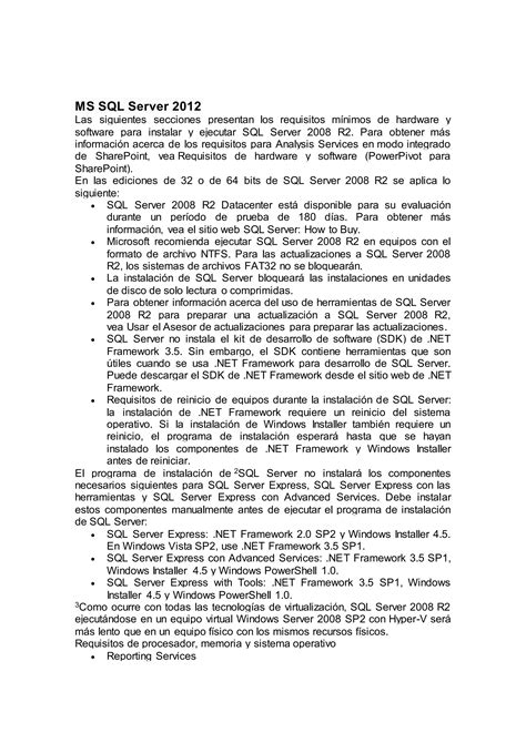 Requerimientos De Instalacion Pdf