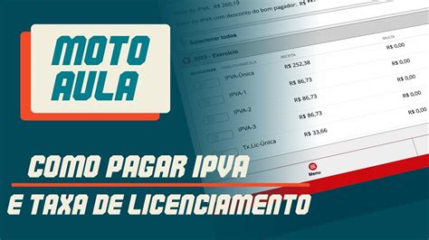 Moto Aula Como Pagar IPVA E Taxa De Licenciamento 2023 YouTube