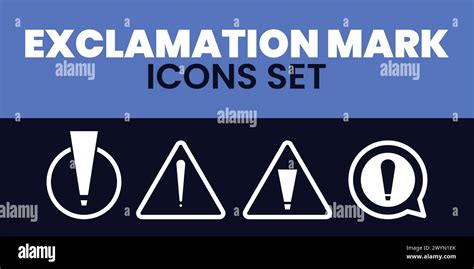 Exclamation Mark Icons Set Vector Exclamation Mark Icons Warning Sign Illustration Icons Set