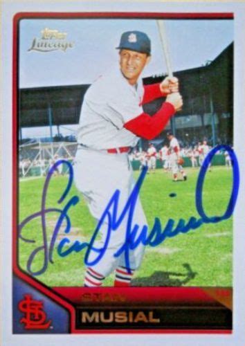 2011 Topps Stan Musial Baseball autographed trading card Cardinals ...