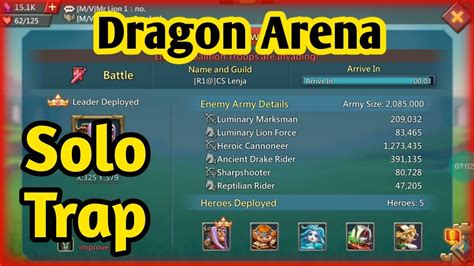 Lords Mobile Solo Trap Dragon Arena Lords Mobile Gameplay Youtube