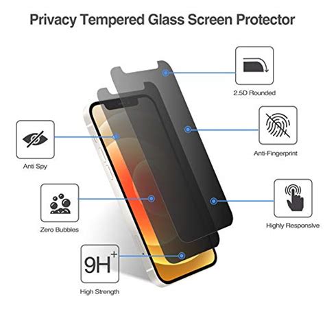 [2 Pack] ProCase iPhone 12 Mini Privacy Screen Protector 2020, Anti-Spy ...