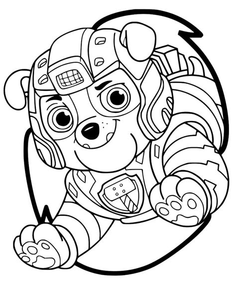 Mighty Pups Rocky Coloring Page Coloring Pages