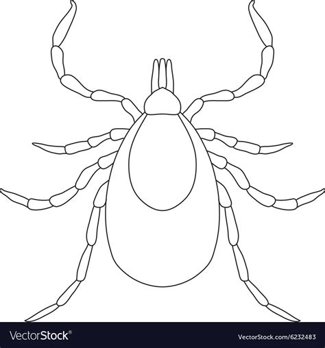 Tick Parasite Sketch Of Tick Mite Tick Isolated Vector Image