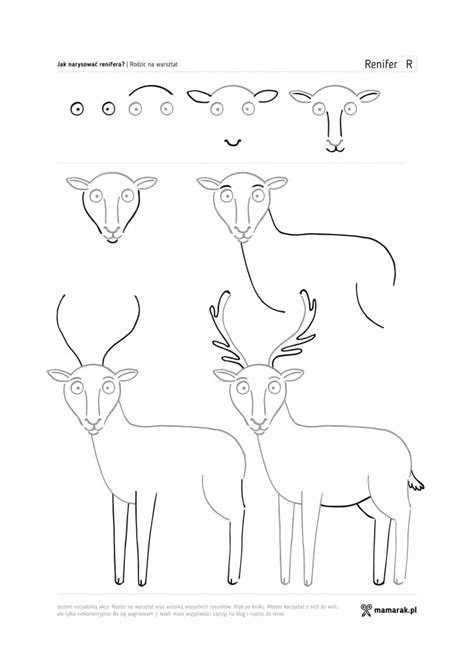 Jak narysować renifera 2 instrukcje i karta pracy do druku
