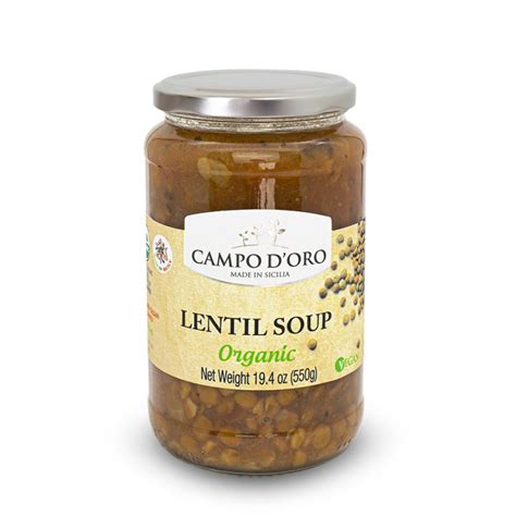 Organic Lentil Soup Campo D Oro Real Sicilian Taste