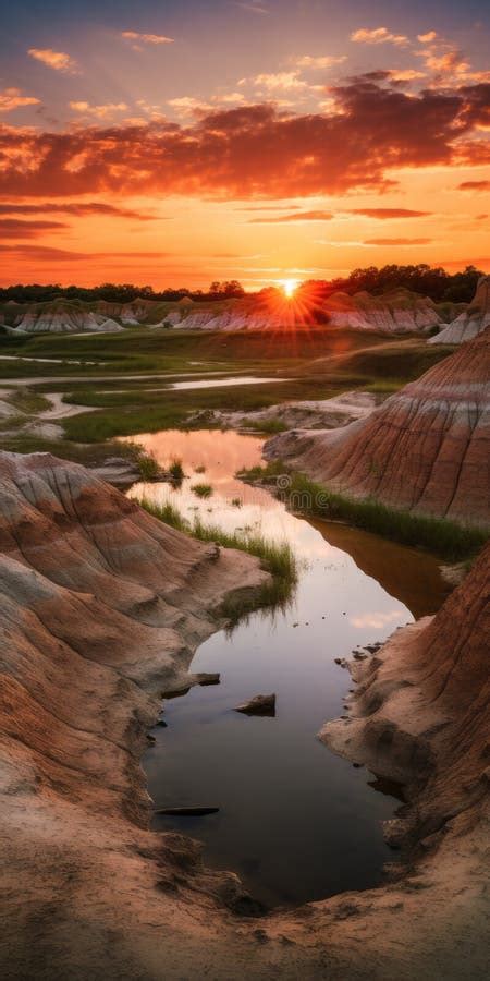 Serene Sunset Over British Badlands Traditional Landscape In K Uhd