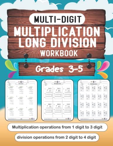 Multi Digit Multiplication And Long Division Workbook Grades