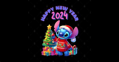 Happy New Year Stitch - Happy New Year Stitch - Sticker | TeePublic