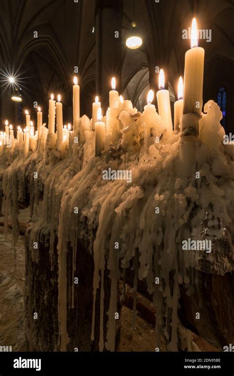 prayer candles in a church Stock Photo - Alamy