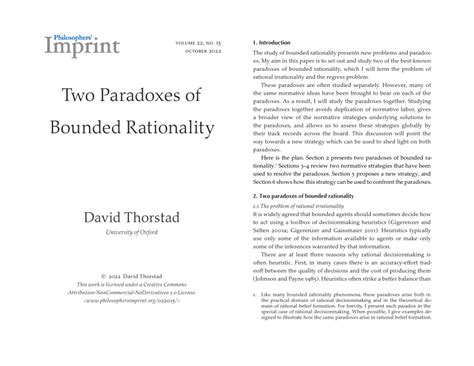 Pdf Three Paradoxes Of Bounded Rationality