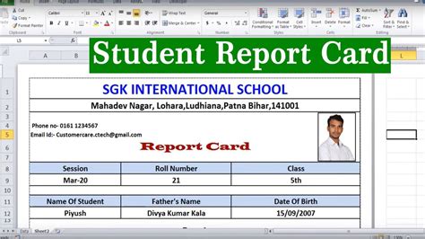 Create Student Report Card In Microsoft Excel Fully Automatic Youtube