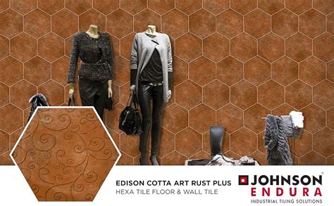 Johnson Endura Edison Cotta Art Rust Plus Glazed Vitrified Hexa Wall