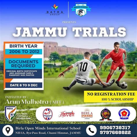 Minerva Football Academy Scholarship Trials Jammu Us Health