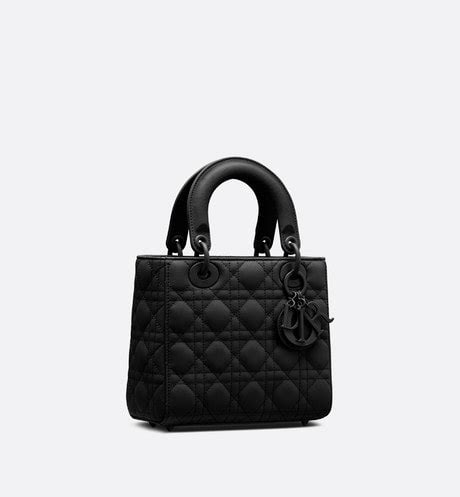 Small Lady Dior My ABCDior Bag Black Ultramatte Cannage Calfskin DIOR