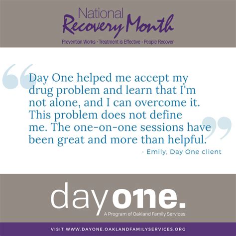 National Recovery Month Day One Clients Share Recovery Experiences