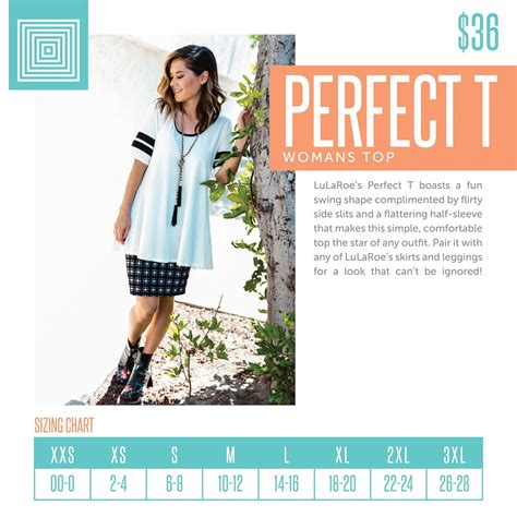 Womens Lularoe Perfect Tee Top Size Chart Including 2018 Updated