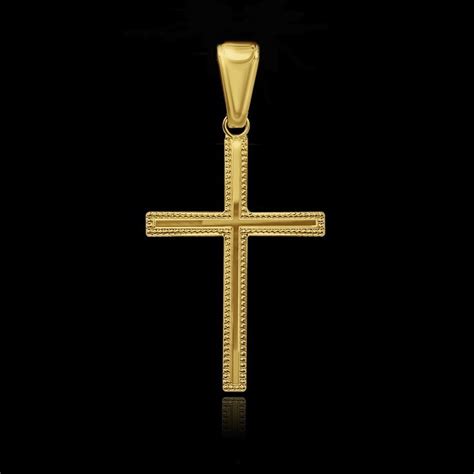 Pingente Masculino Cruz Detalhada Crucifixo Banhado A Ouro K Promo O