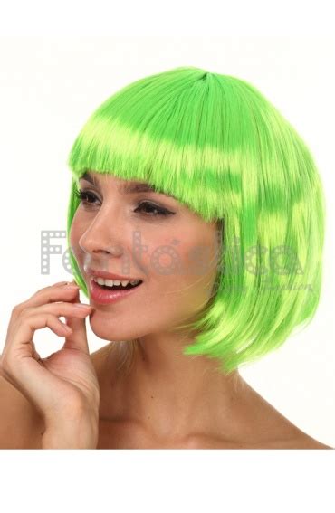 Peluca Bob Para Disfraz En Color Verde