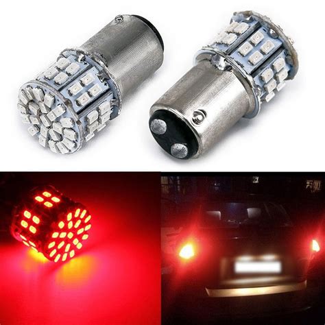 2Pcs Set 12V Car Brake Lamp 1157 Bay15D Tail Light 50 Smd Led Red Stop