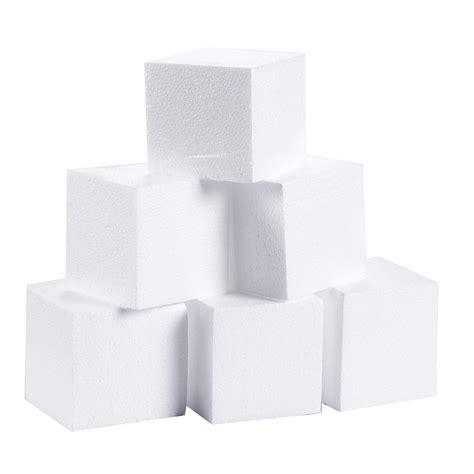 Craft Foam Cube 6 Pack Square Polystyrene Foam Block Foam Brick For