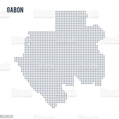 Ilustración De Mapa Del Vector Pixel De Gabón Aislado Sobre Fondo