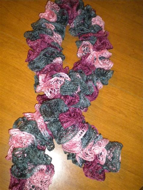 Frilly Crochet Scarf Made With Red Heart Boutique Sashay Yarn In Ballet Pattern Lw2750