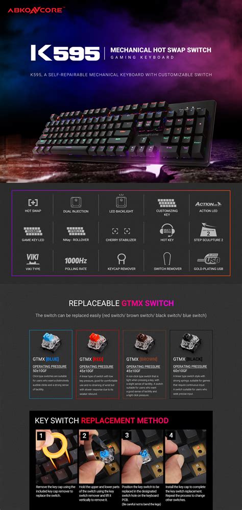 Abkoncore K595 Mechanical gaming Keyboard | Compu Jordan