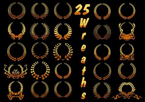 Vintage Laurel Wreath Icons Set — Stock Vector © Seamartini 53784959