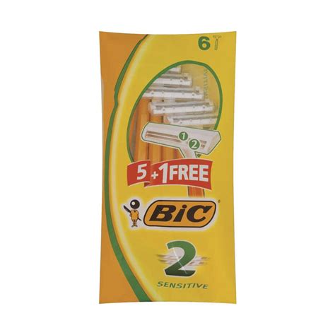 BIC 2 Sensitive Razor 5 Pack + 1 Free - Med365
