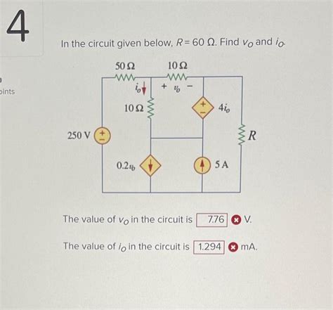 Solved In the circuit given below R 60Ω Find vO and i0 Chegg