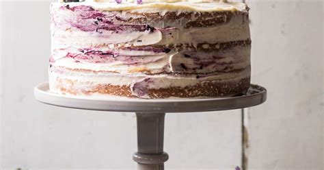 Blackberry Lavender Naked Cake With White Chocolate Buttercream Recipe Samsung Food App