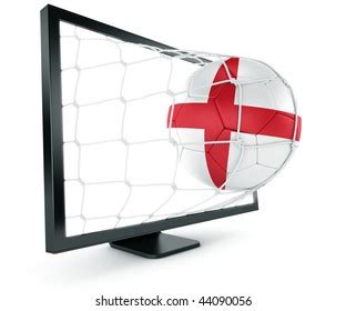 D Rendering English Soccer Ball Coming Stock Illustration