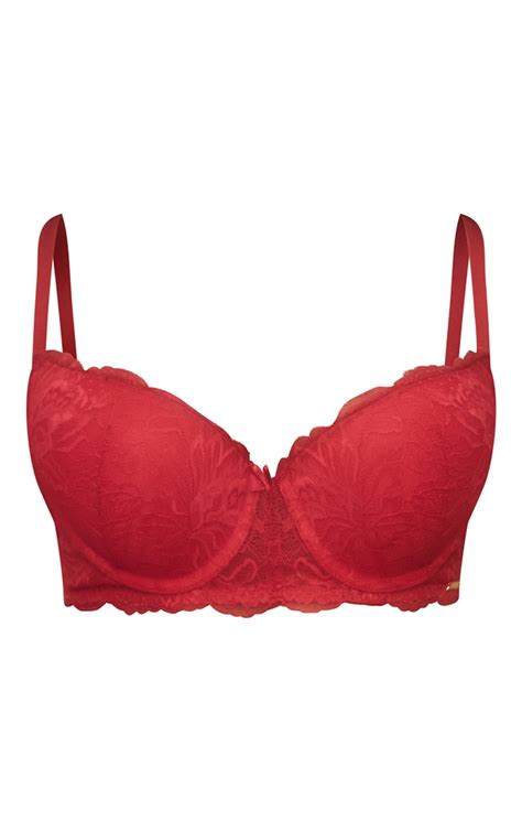 Red Lace Underwired Cup Dd Bra Prettylittlething