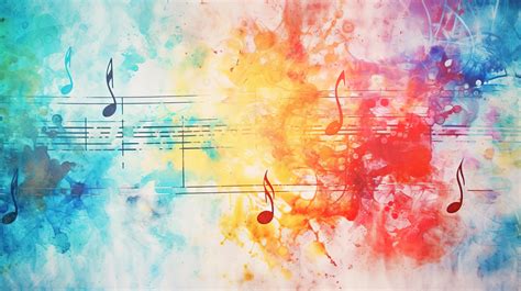 Mesmerizing Music Notes Abstract Design Immersed In A Watercolor