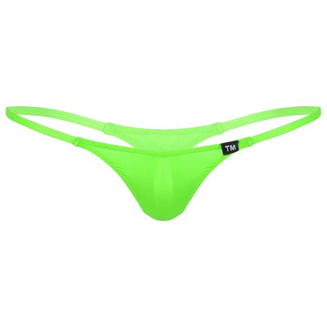 Iiniim Men Bulge Pouch Panties Elastic Waistband G String Thong Low Rise Bikini Briefs Underwear
